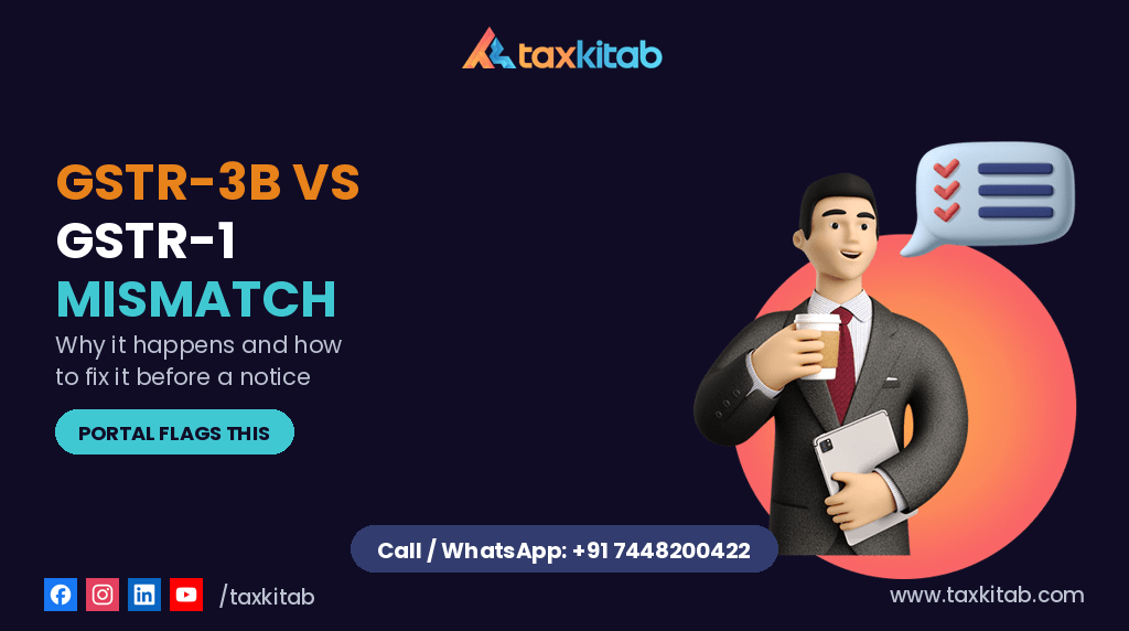 GSTR-3B vs GSTR-1 mismatch fix — TaxKitab