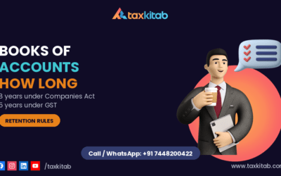 Books of accounts retention period India — TaxKitab