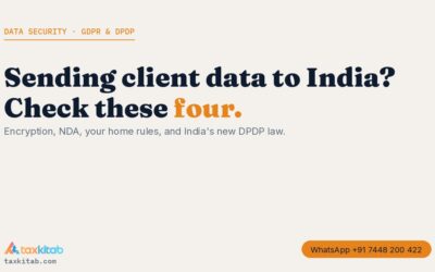 Data security when outsourcing accounting to India — GDPR, NDA, DPDP checklist — TaxKitab