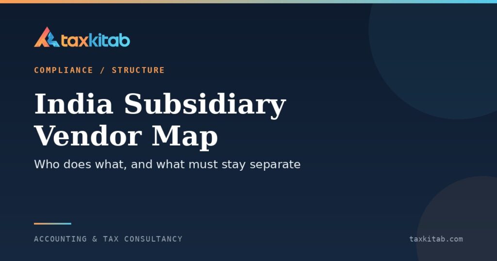 India subsidiary vendor map showing which compliance functions can share a provider