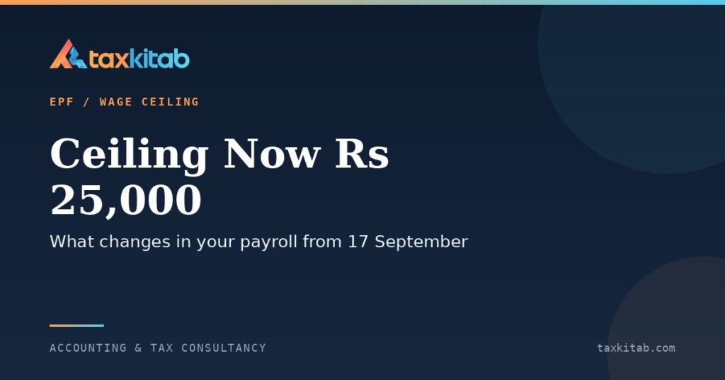 EPF wage ceiling raised from 15000 to 25000 and what changes in payroll
