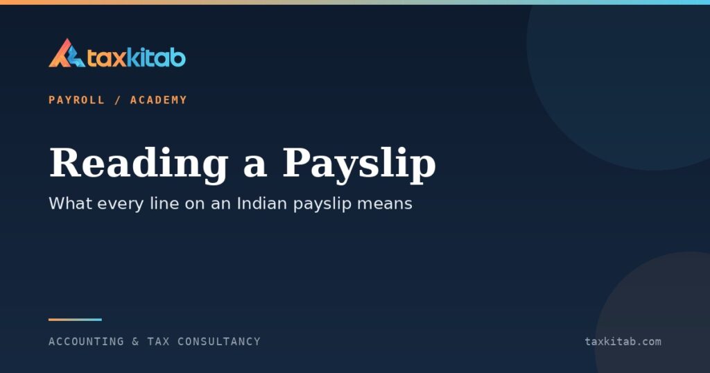 Indian payslip explained line by line including basic HRA PF and TDS