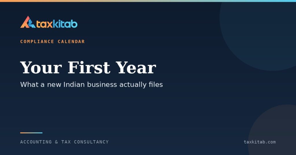 Filing calendar for a new Indian business in its first year