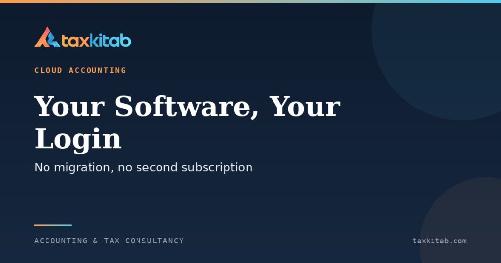 Outsourced accounting team working inside the client's own accounting software login