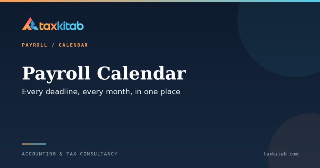 Monthly payroll compliance calendar for Indian employers