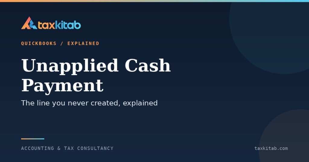 Unapplied Cash Payment Income line on a QuickBooks profit and loss report