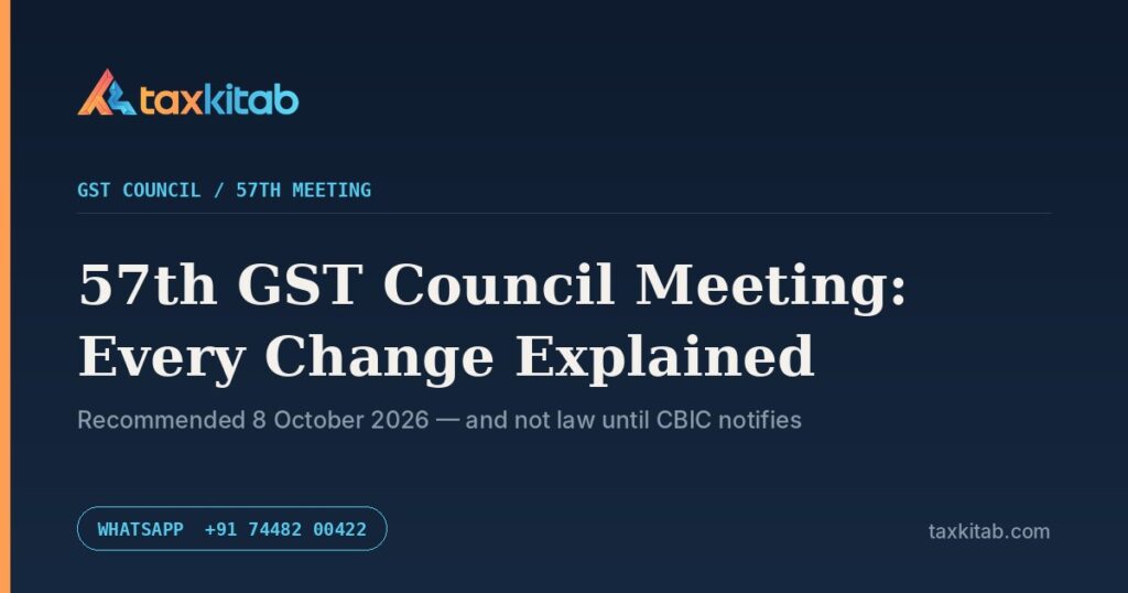 57th GST Council meeting changes explained — TaxKitab