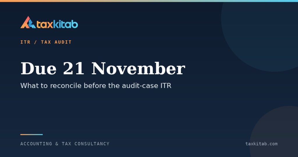 Checklist before filing an audit-case income tax return by 21 November