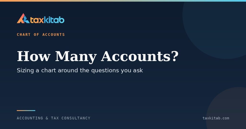 Sizing a chart of accounts for a small business