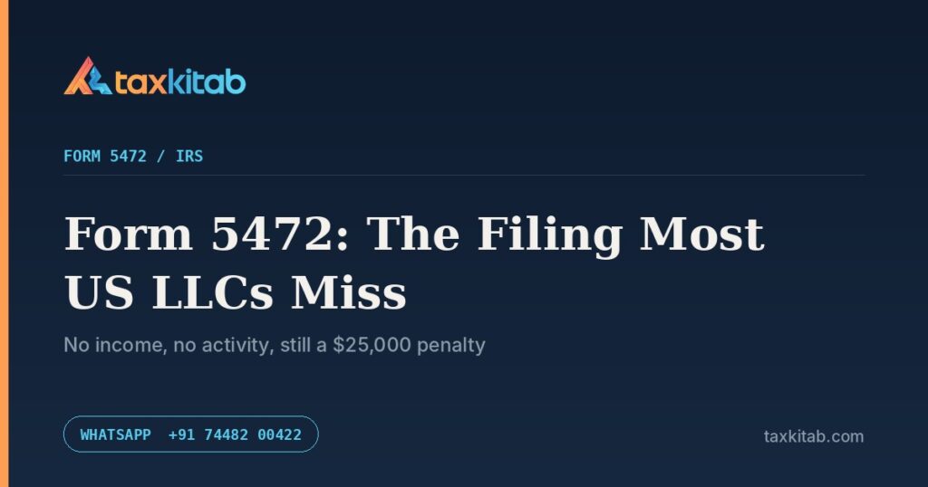 Form 5472 for foreign-owned US LLCs — TaxKitab