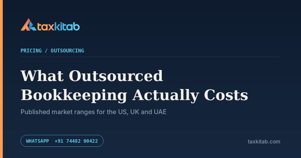 Outsourced bookkeeping cost in the US, UK and UAE — TaxKitab
