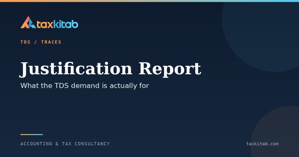 TDS justification report on TRACES and how to clear defaults