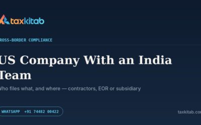US company with an India team, compliance map — TaxKitab
